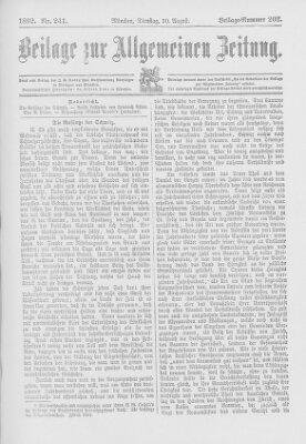 Allgemeine Zeitung Dienstag 30. August 1892