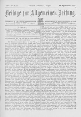 Allgemeine Zeitung Mittwoch 31. August 1892