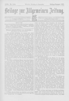 Allgemeine Zeitung Dienstag 6. September 1892