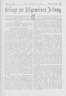 Allgemeine Zeitung Mittwoch 7. September 1892