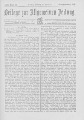 Allgemeine Zeitung Mittwoch 21. September 1892