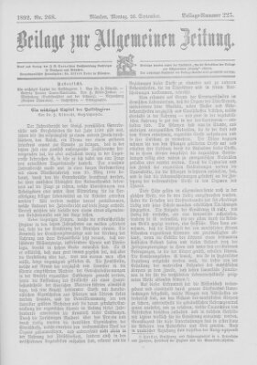 Allgemeine Zeitung Montag 26. September 1892