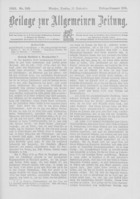 Allgemeine Zeitung Dienstag 27. September 1892