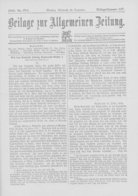 Allgemeine Zeitung Mittwoch 28. September 1892