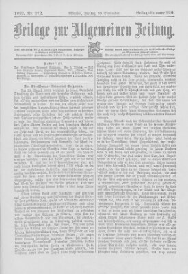 Allgemeine Zeitung Freitag 30. September 1892