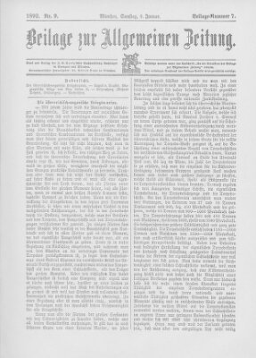 Allgemeine Zeitung Samstag 9. Januar 1892