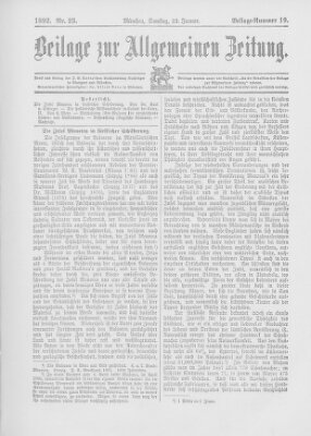 Allgemeine Zeitung Samstag 23. Januar 1892