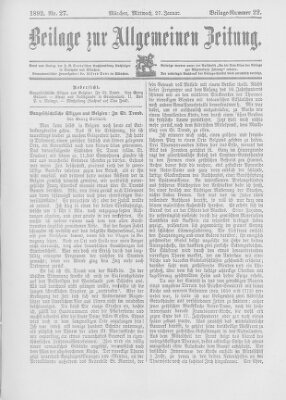 Allgemeine Zeitung Mittwoch 27. Januar 1892