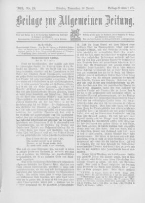 Allgemeine Zeitung Donnerstag 28. Januar 1892