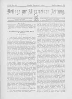 Allgemeine Zeitung Samstag 30. Januar 1892