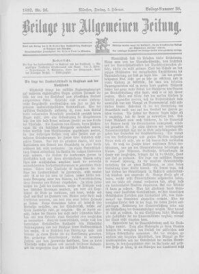 Allgemeine Zeitung Freitag 5. Februar 1892