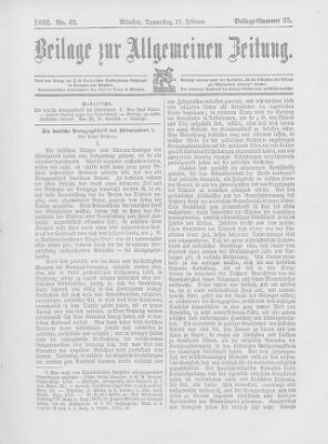 Allgemeine Zeitung Donnerstag 11. Februar 1892