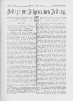 Allgemeine Zeitung Montag 7. März 1892