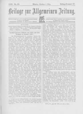 Allgemeine Zeitung Dienstag 8. März 1892