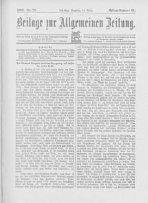 Allgemeine Zeitung Samstag 12. März 1892