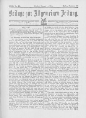 Allgemeine Zeitung Montag 14. März 1892