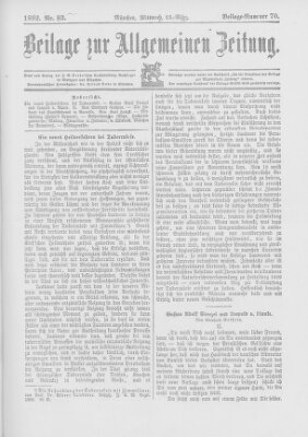 Allgemeine Zeitung Mittwoch 23. März 1892