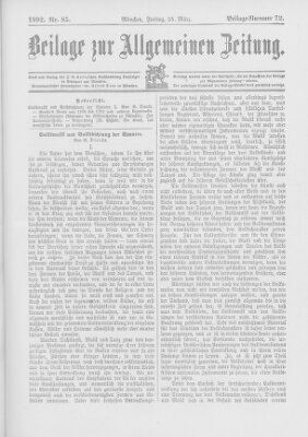 Allgemeine Zeitung Freitag 25. März 1892