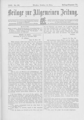 Allgemeine Zeitung Samstag 26. März 1892