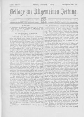 Allgemeine Zeitung Donnerstag 31. März 1892