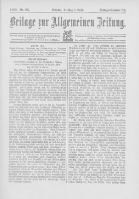 Allgemeine Zeitung Dienstag 5. April 1892