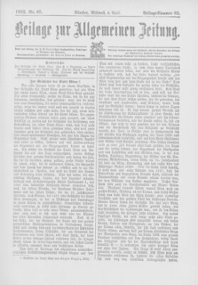 Allgemeine Zeitung Mittwoch 6. April 1892