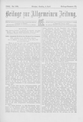 Allgemeine Zeitung Samstag 9. April 1892