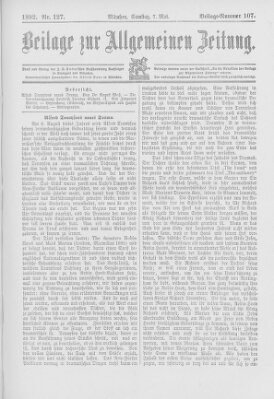 Allgemeine Zeitung Samstag 7. Mai 1892