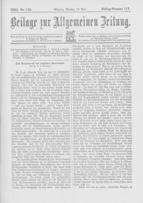 Allgemeine Zeitung Montag 16. Mai 1892