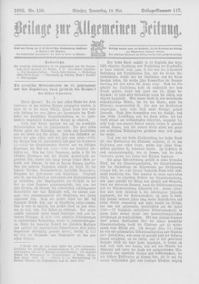 Allgemeine Zeitung Donnerstag 19. Mai 1892