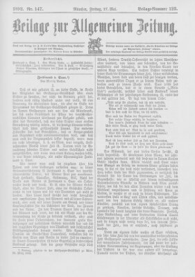 Allgemeine Zeitung Freitag 27. Mai 1892