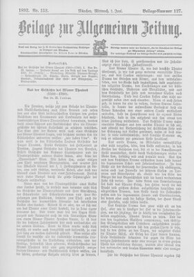 Allgemeine Zeitung Mittwoch 1. Juni 1892