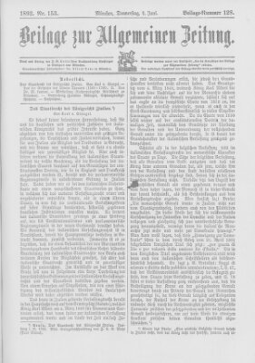 Allgemeine Zeitung Donnerstag 2. Juni 1892