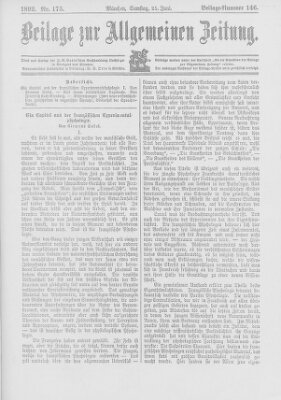 Allgemeine Zeitung Samstag 25. Juni 1892