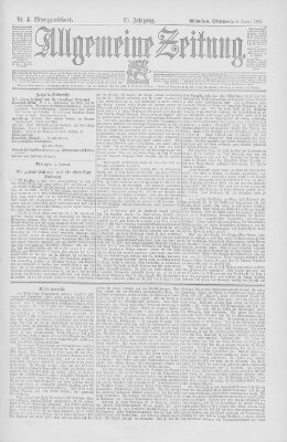 Allgemeine Zeitung Mittwoch 4. Januar 1893