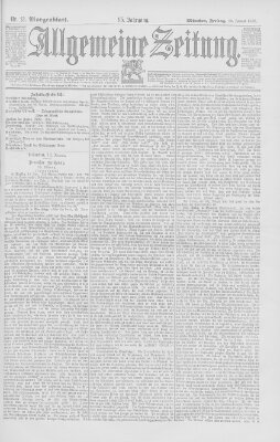 Allgemeine Zeitung Freitag 13. Januar 1893