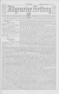 Allgemeine Zeitung Sonntag 15. Januar 1893