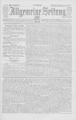 Allgemeine Zeitung Samstag 21. Januar 1893