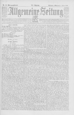 Allgemeine Zeitung Mittwoch 1. Februar 1893