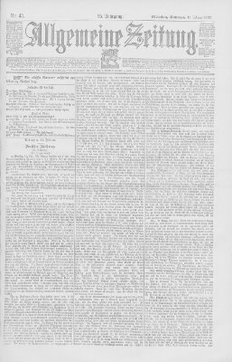 Allgemeine Zeitung Sonntag 12. Februar 1893