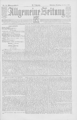 Allgemeine Zeitung Samstag 18. Februar 1893