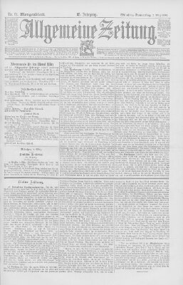 Allgemeine Zeitung Donnerstag 2. März 1893