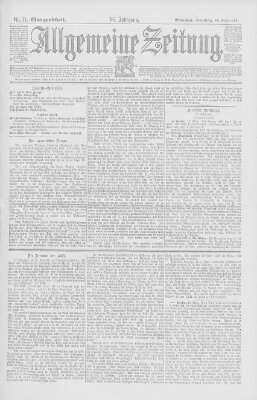 Allgemeine Zeitung Samstag 18. März 1893