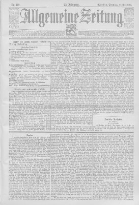 Allgemeine Zeitung Sonntag 30. April 1893