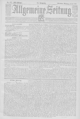 Allgemeine Zeitung Montag 26. Juni 1893