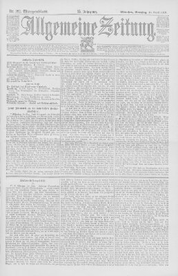 Allgemeine Zeitung Samstag 12. August 1893