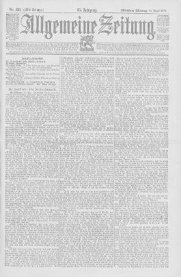 Allgemeine Zeitung Montag 28. August 1893