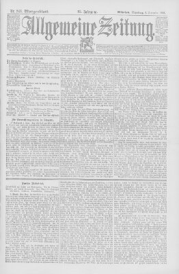 Allgemeine Zeitung Dienstag 5. September 1893