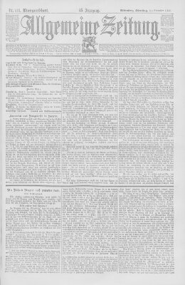 Allgemeine Zeitung Dienstag 14. November 1893