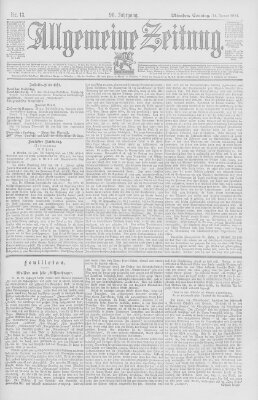 Allgemeine Zeitung Sonntag 14. Januar 1894